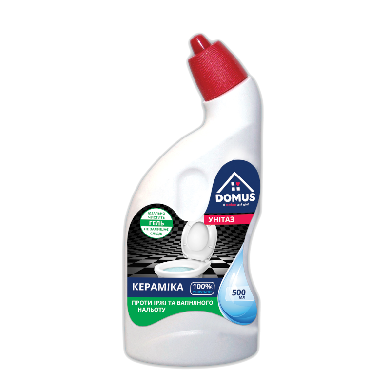 Гель для чищення унітазів DOMUS проти іржі та вапняного нальоту, 500мл